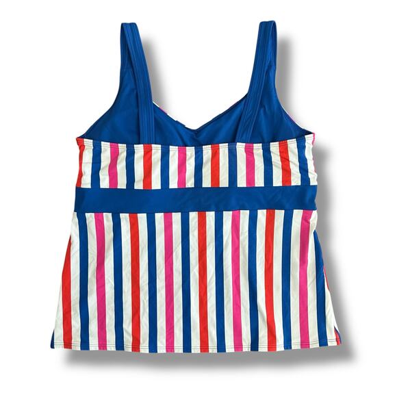Lands’ End Stripe Tankini Top Size 16 – LYCRA® Xtra Life Supportive Swimwear - Picture 4 of 9
